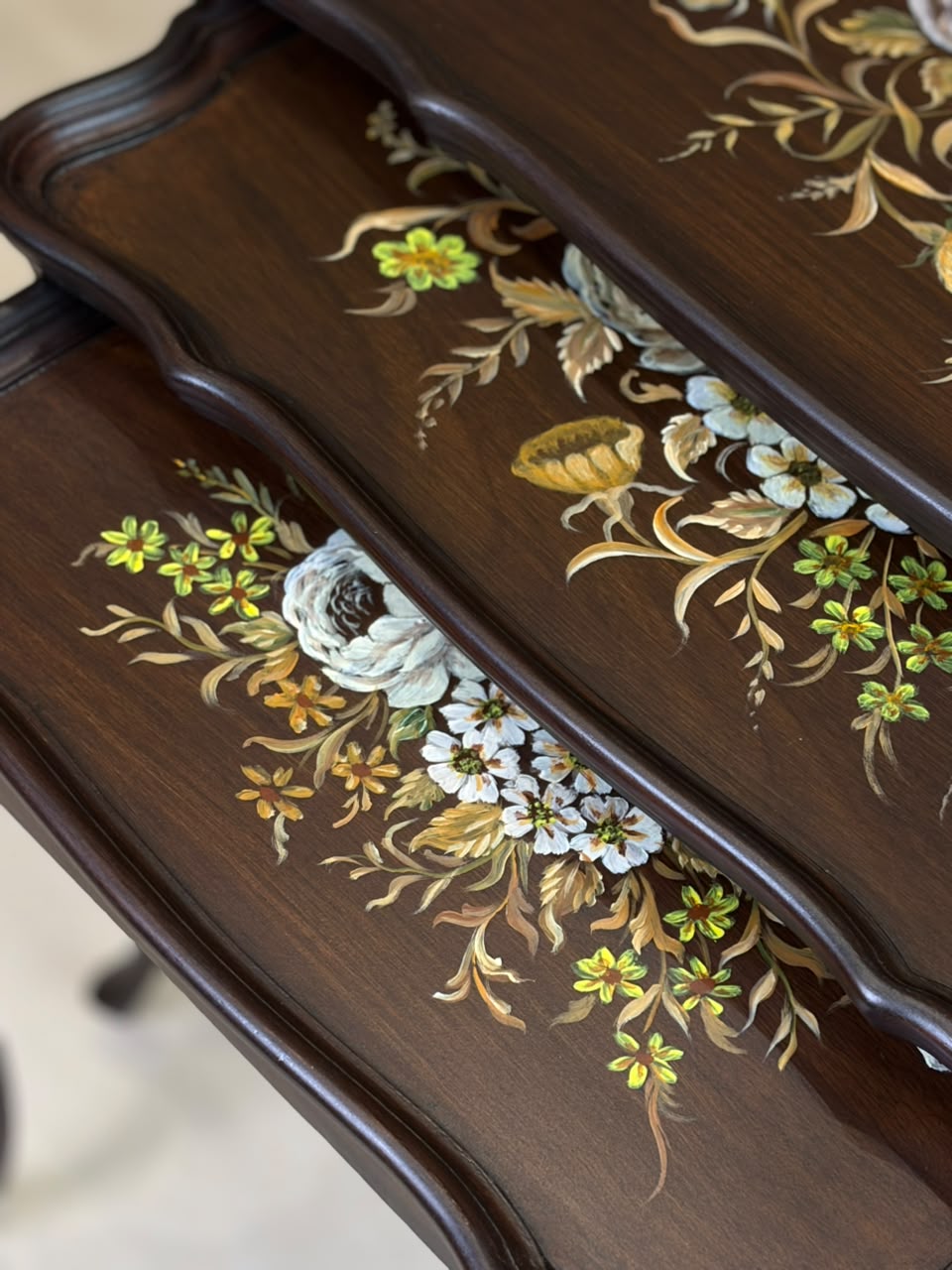 Vintage Floral Nesting Tables