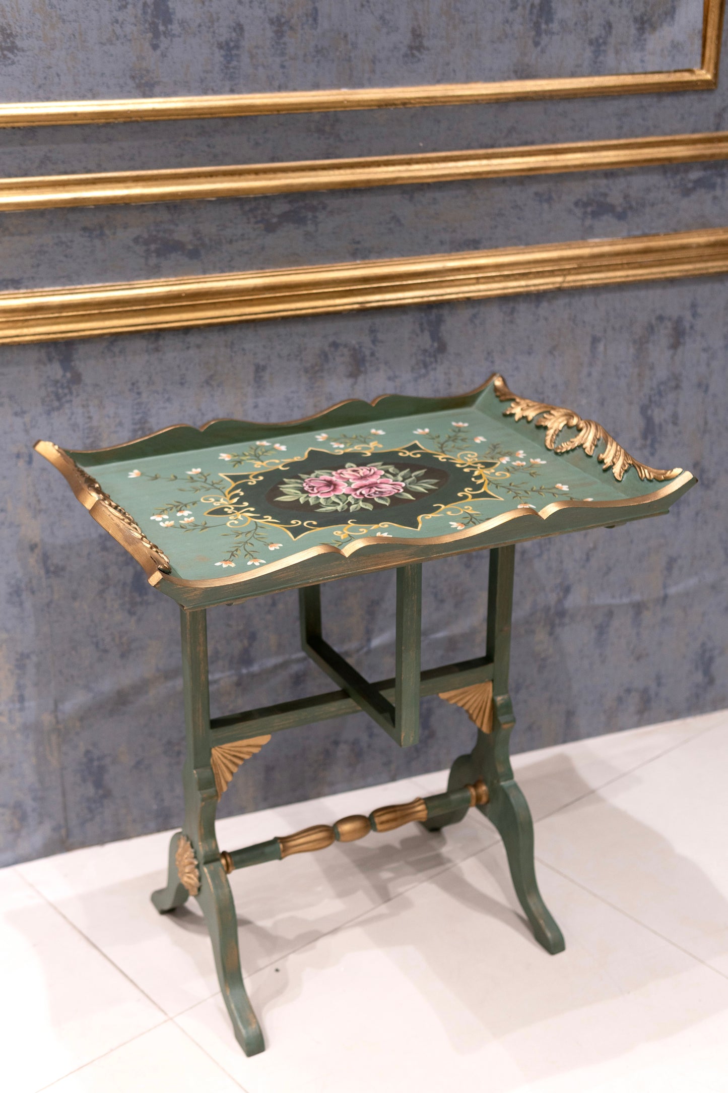 Floral Elegance Folding Table