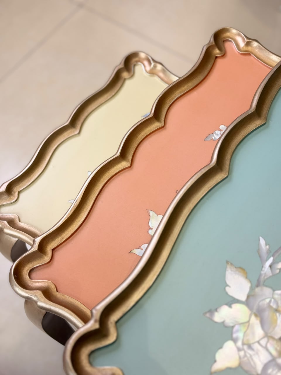 Victorian Multi Nesting tables with Mother of Pearl Inlay