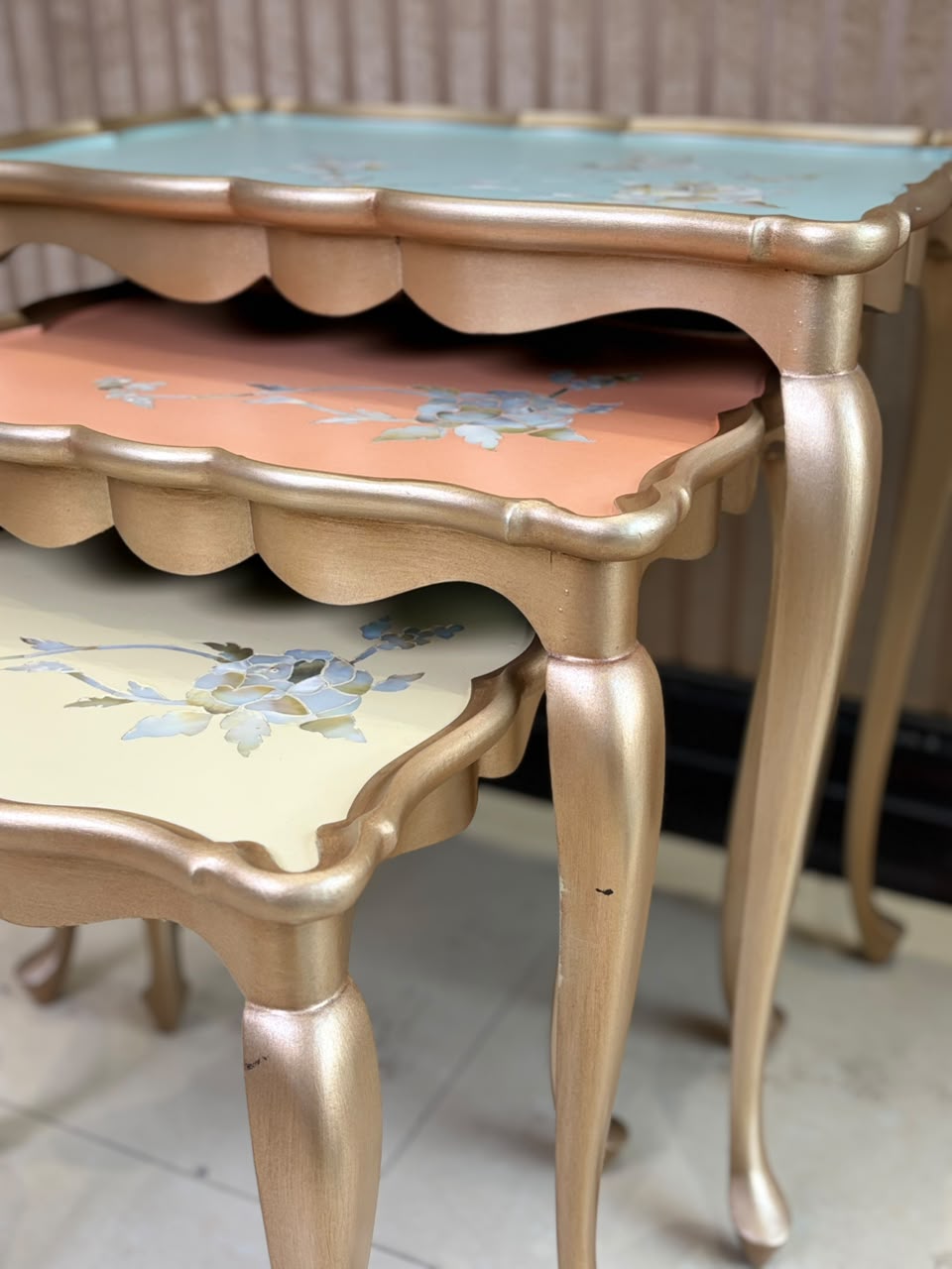Victorian Multi Nesting tables with Mother of Pearl Inlay