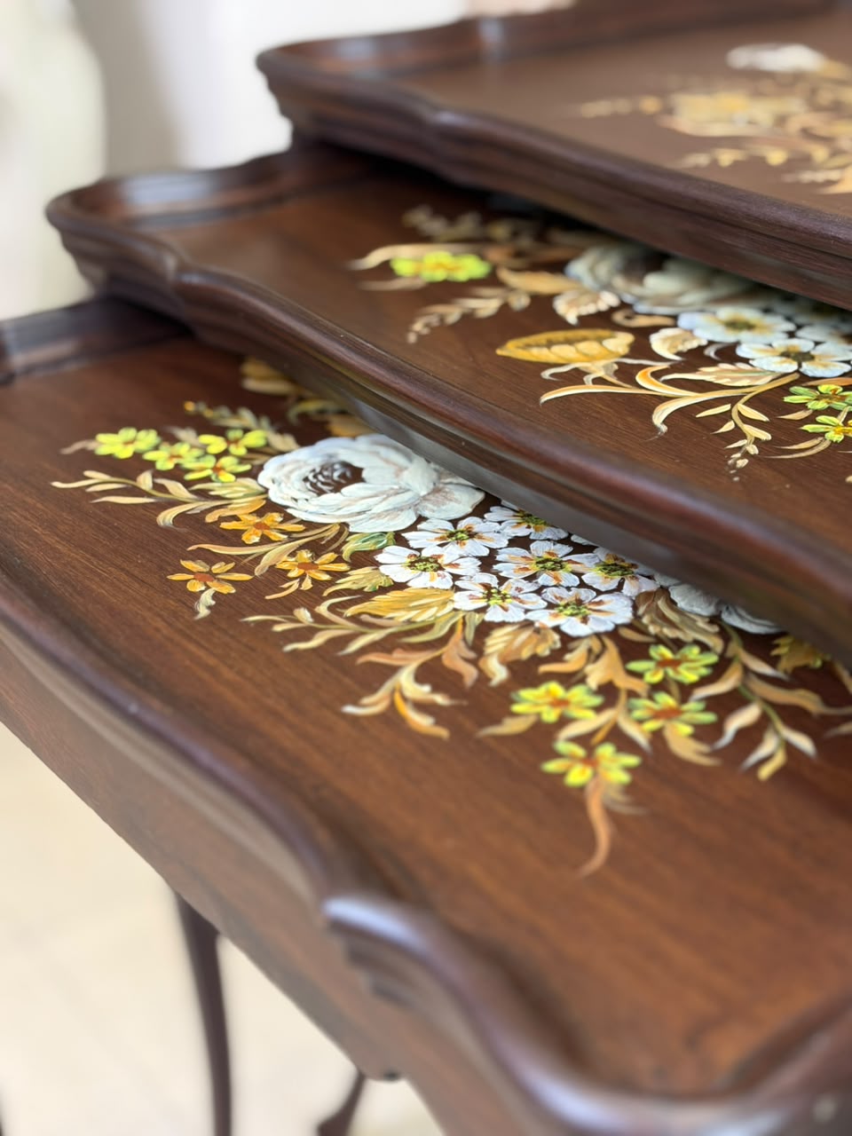 Vintage Floral Nesting Tables